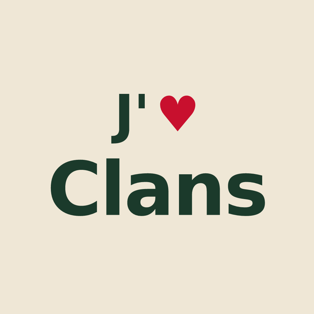 Tote bag personnalisé Clans — design J'aime Clans