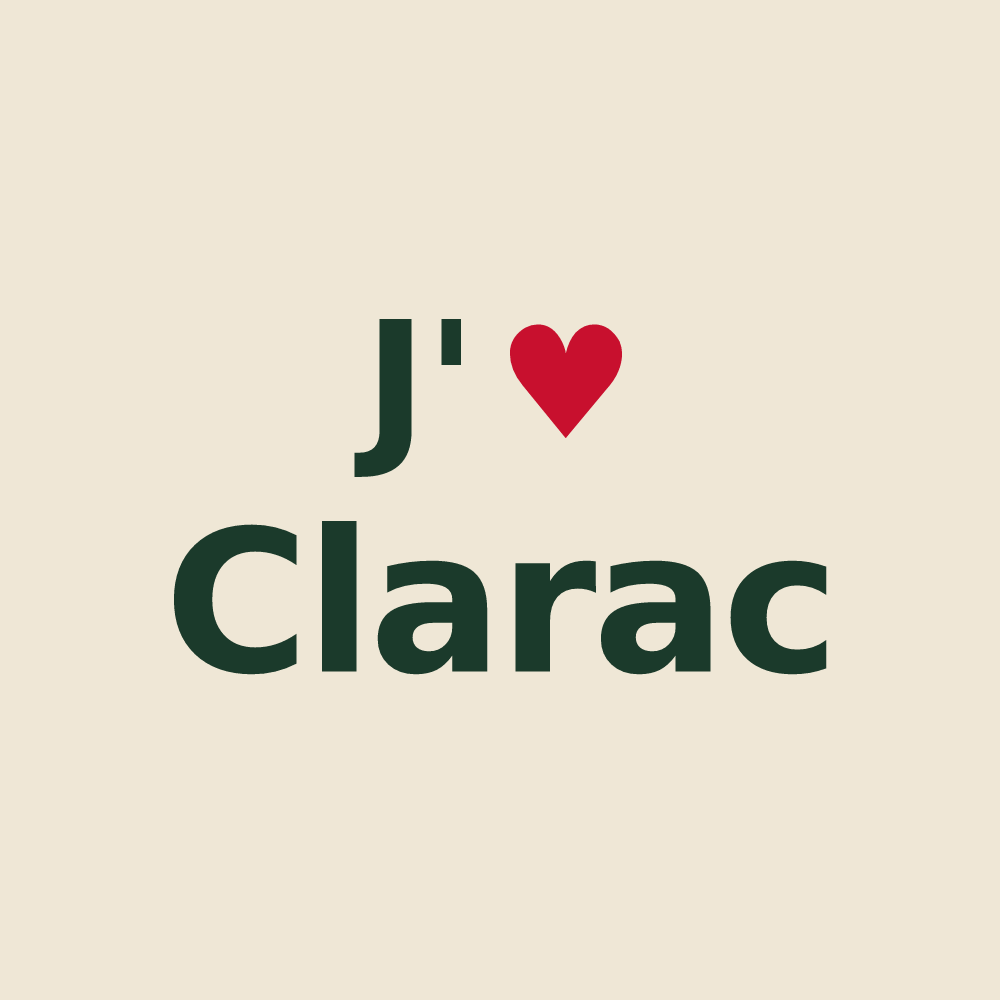 Tote bag personnalisé Clarac — design J'aime Clarac