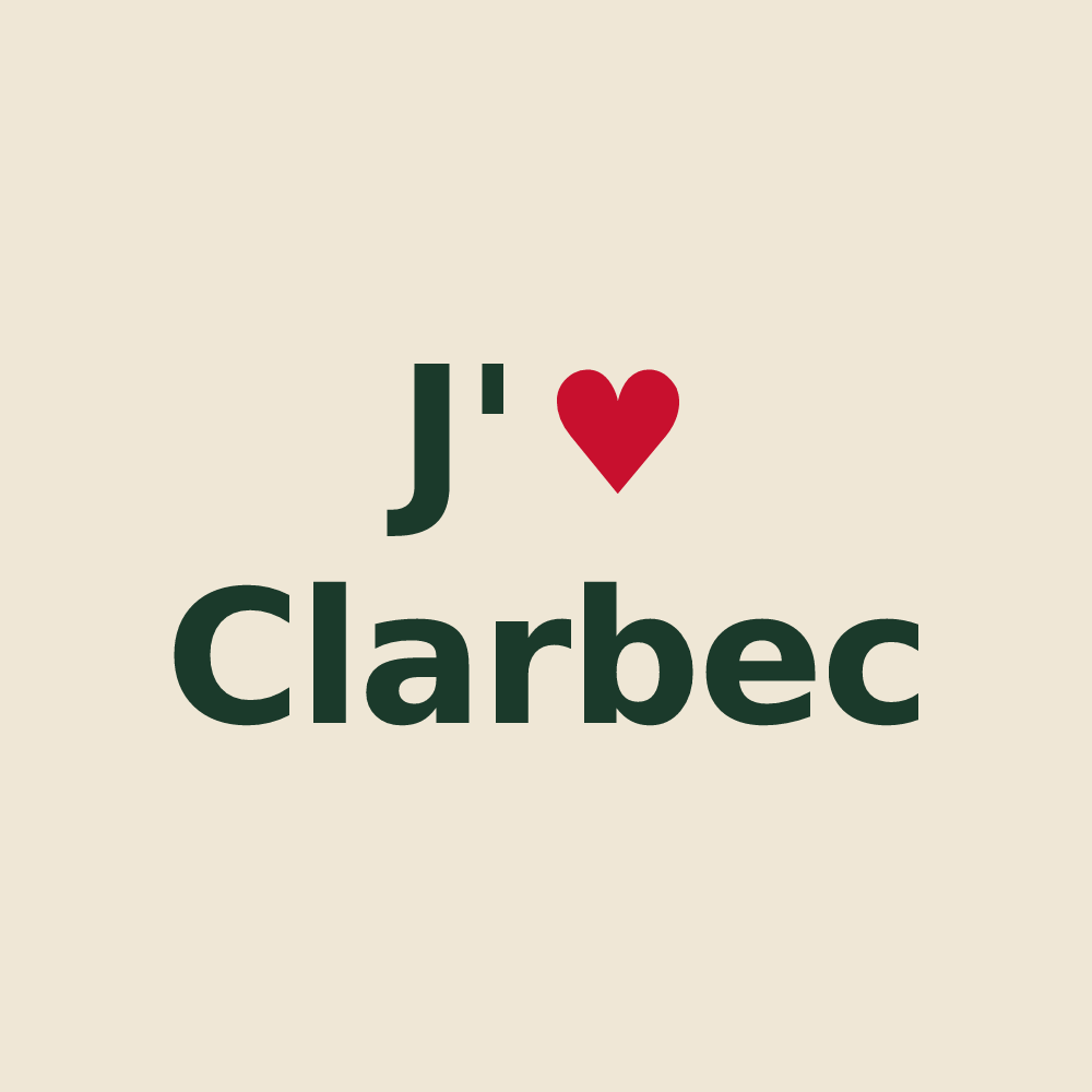 Tote bag personnalisé Clarbec — design J'aime Clarbec
