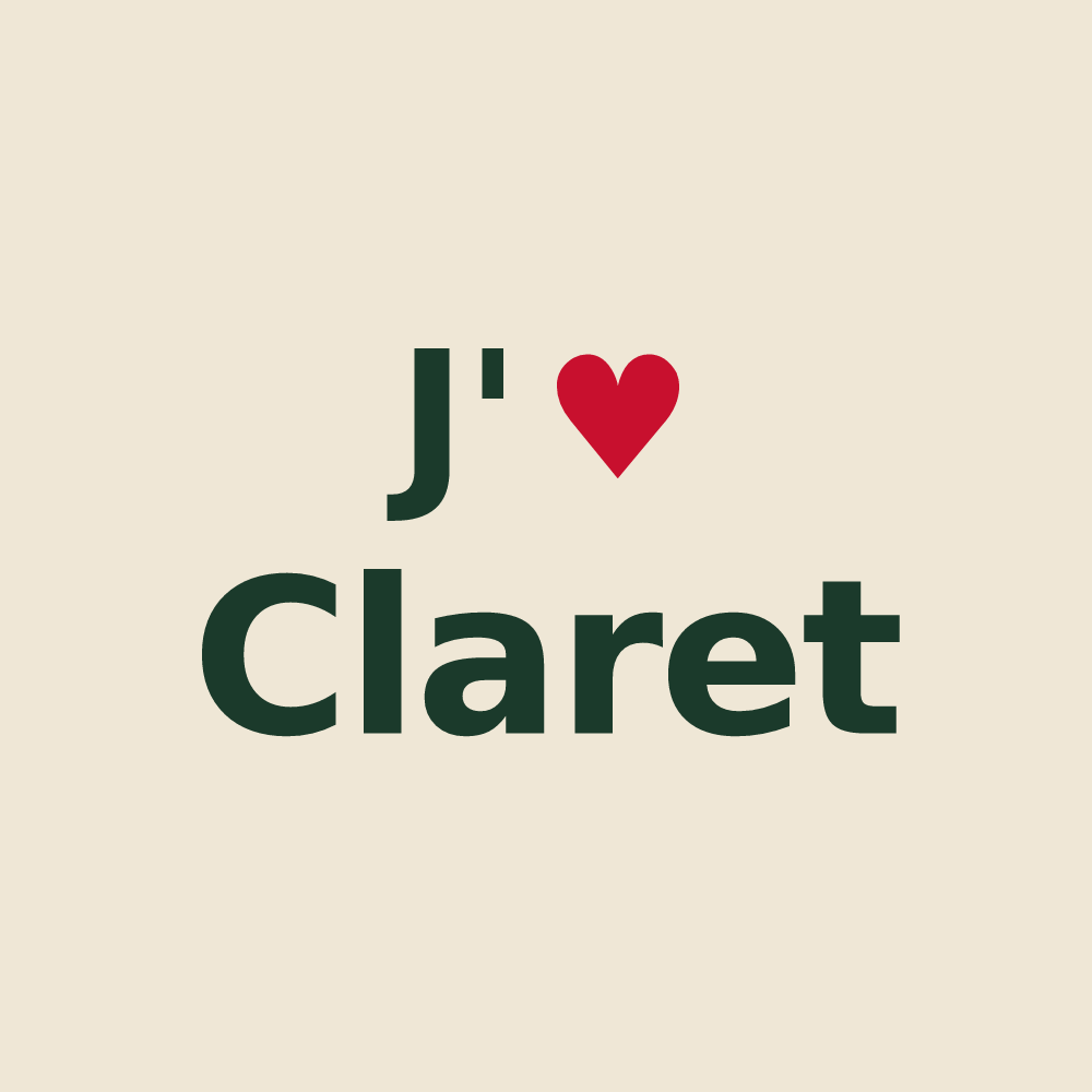 Tote bag personnalisé Claret — design J'aime Claret