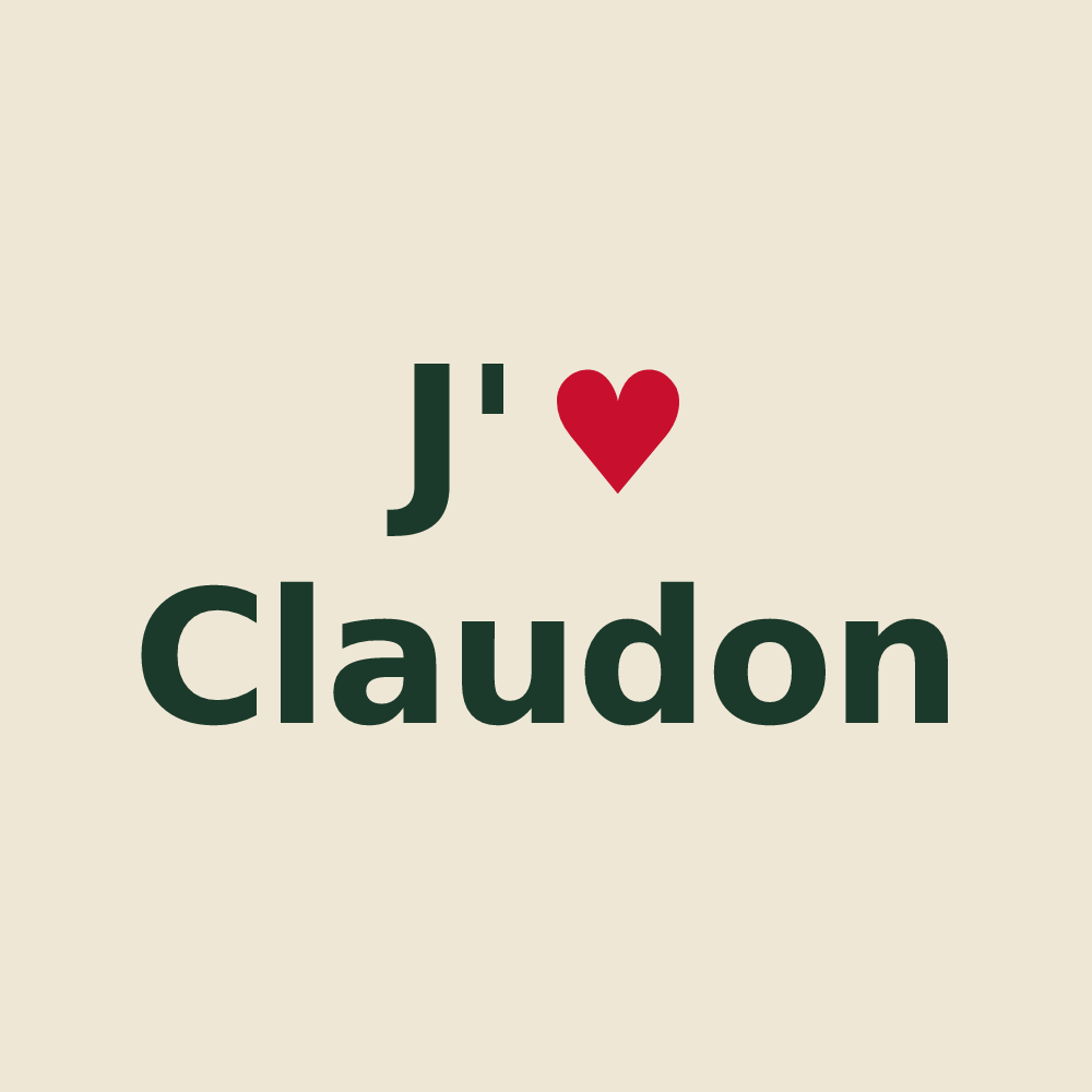Tote bag personnalisé Claudon — design J'aime Claudon