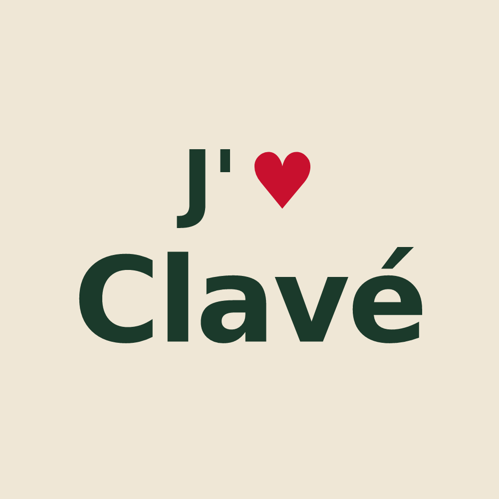 Tote bag personnalisé Clavé — design J'aime Clavé