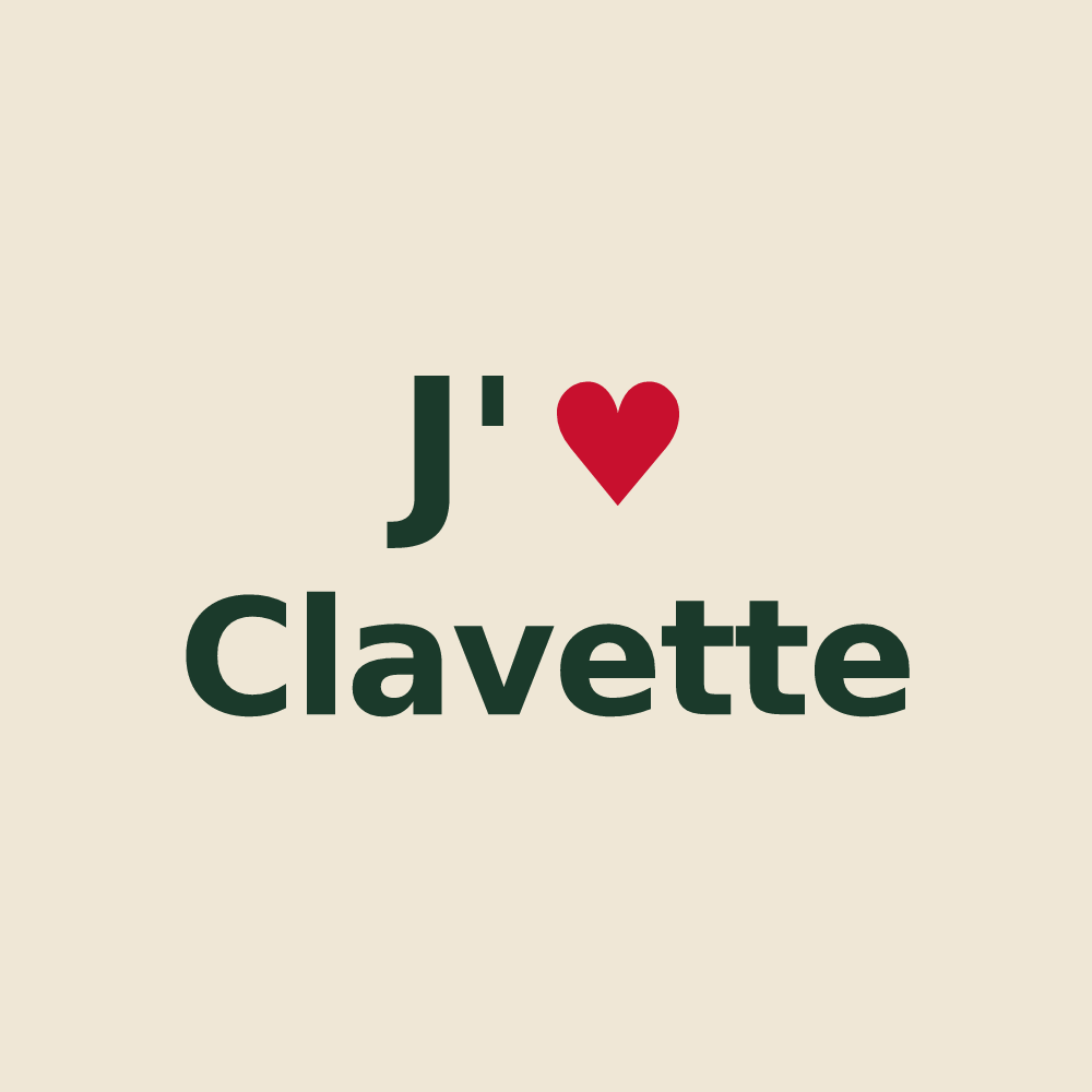 Tote bag personnalisé Clavette — design J'aime Clavette