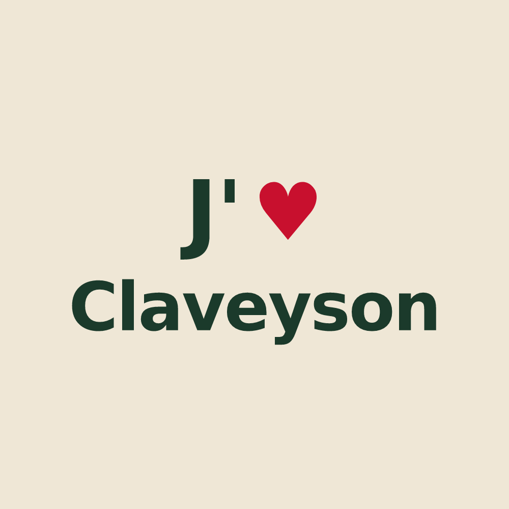 Tote bag personnalisé Claveyson — design J'aime Claveyson