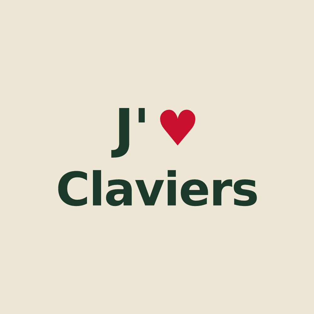 Tote bag personnalisé Claviers — design « J'aime Claviers » imprimé sur le tote bag