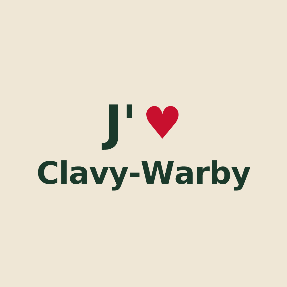 Tote bag personnalisé Clavy-Warby — design J'aime Clavy-Warby