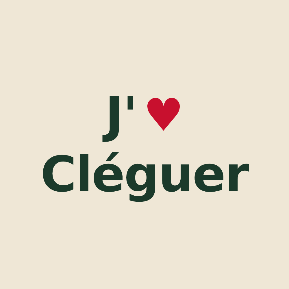 Tote bag personnalisé Cléguer — design J'aime Cléguer