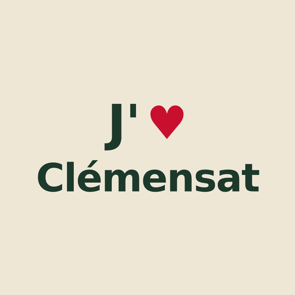 Tote bag personnalisé Clémensat — design J'aime Clémensat