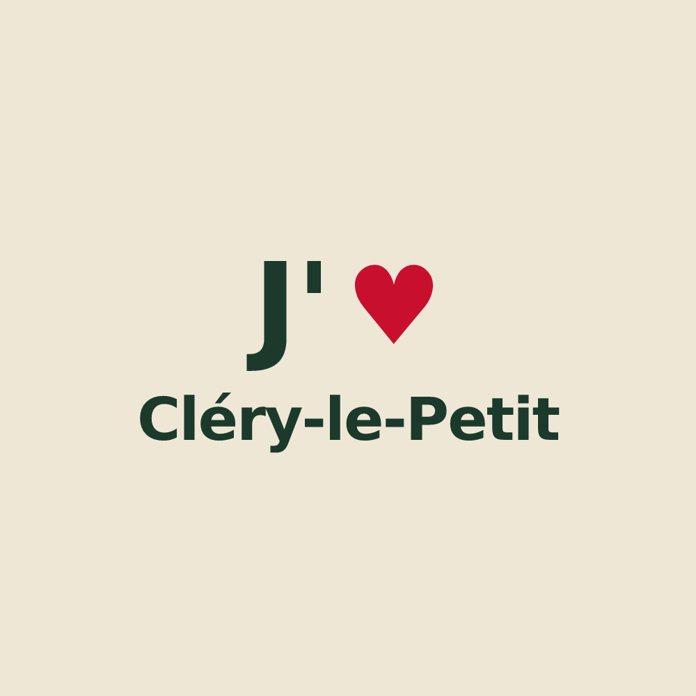 Tote bag personnalisé Cléry-le-Petit — design J'aime Cléry-le-Petit