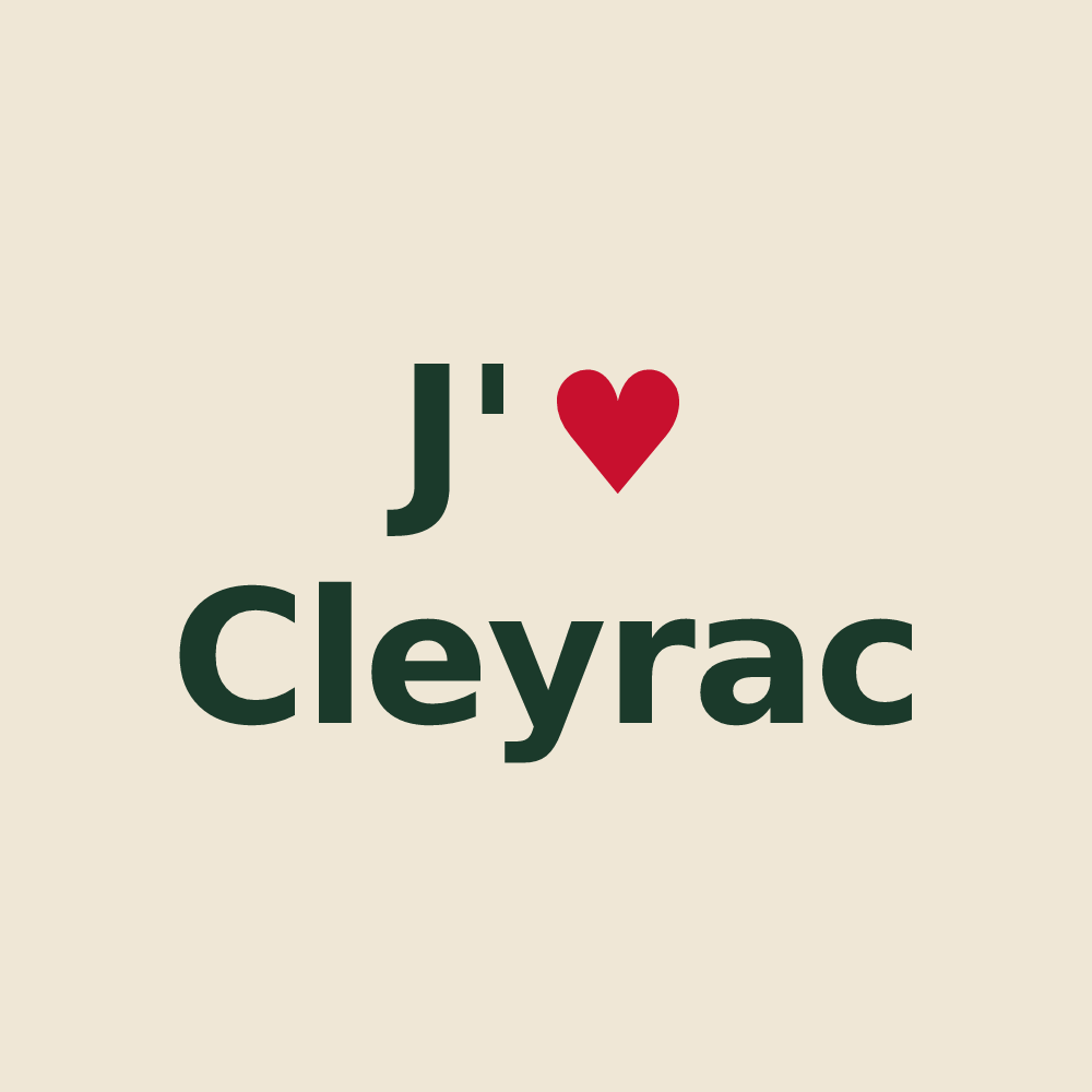 Tote bag personnalisé Cleyrac — design J'aime Cleyrac