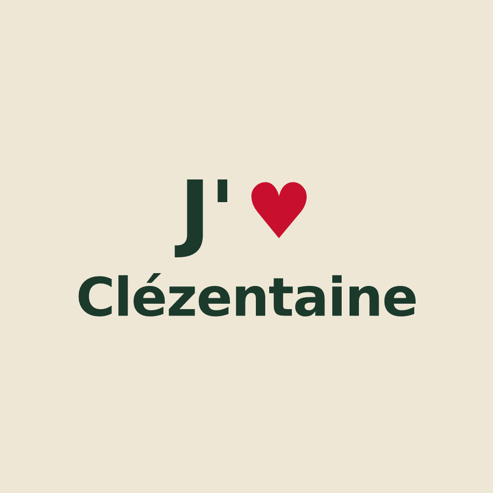 Tote bag personnalisé Clézentaine — design J'aime Clézentaine