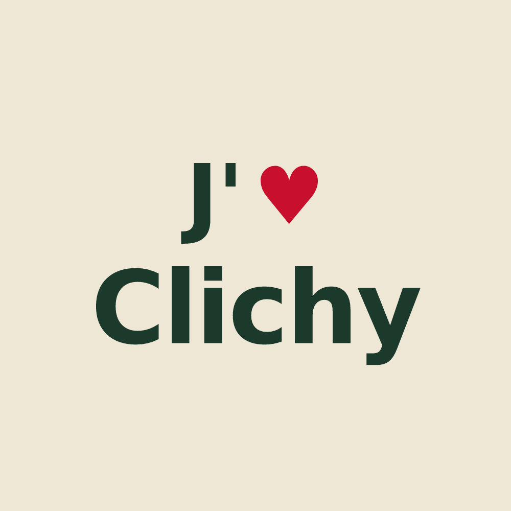 Tote bag personnalisé Clichy — design J'aime Clichy