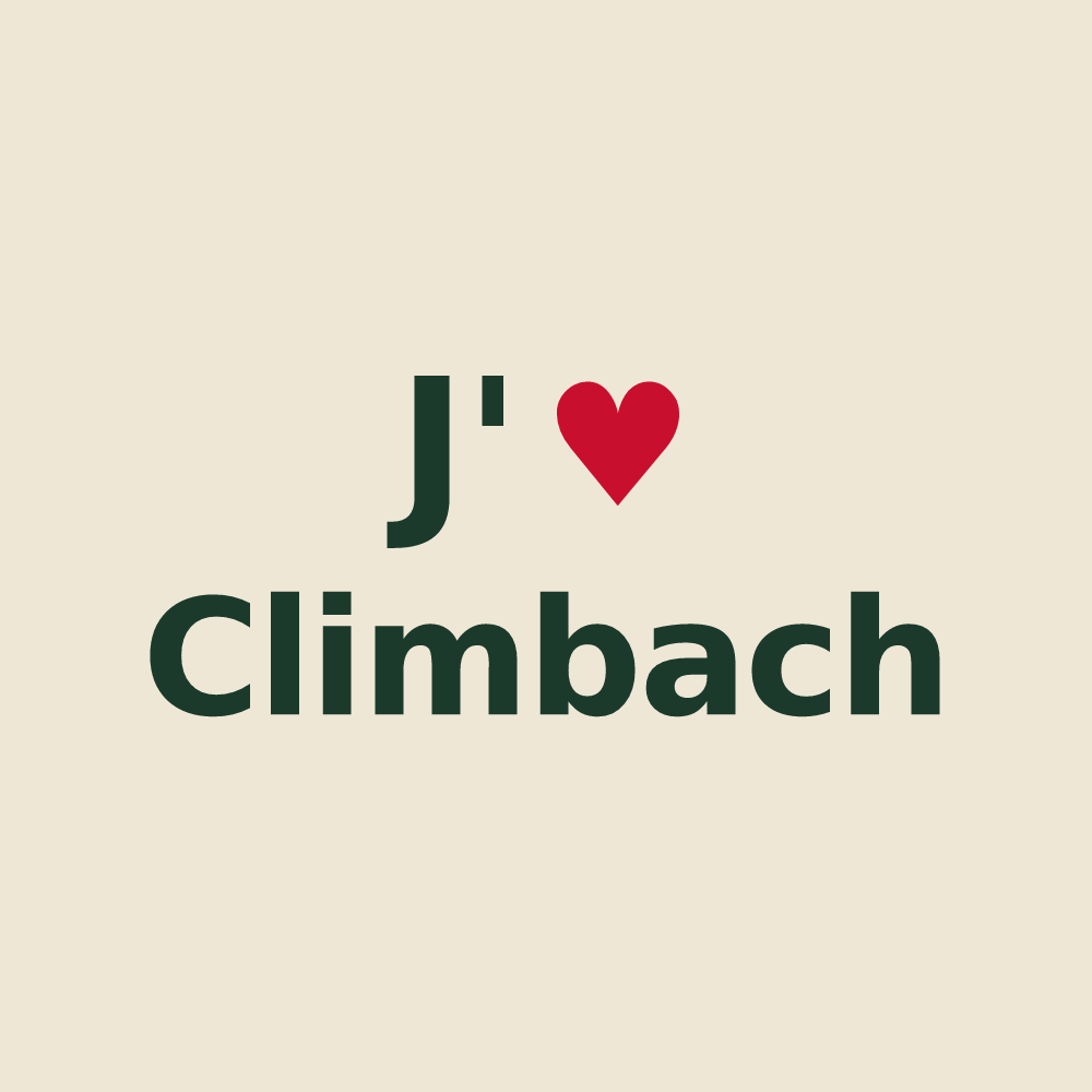 Tote bag personnalisé Climbach — design J'aime Climbach