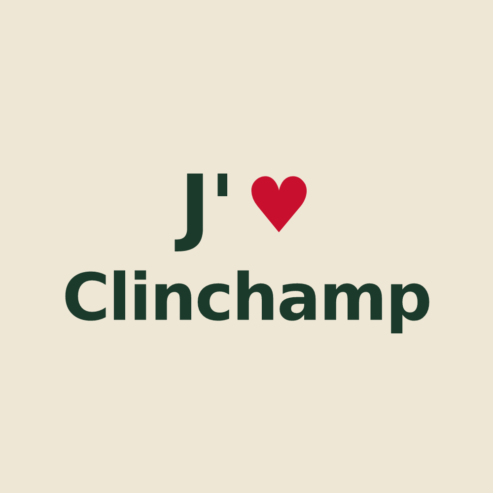Tote bag personnalisé Clinchamp — design J'aime Clinchamp