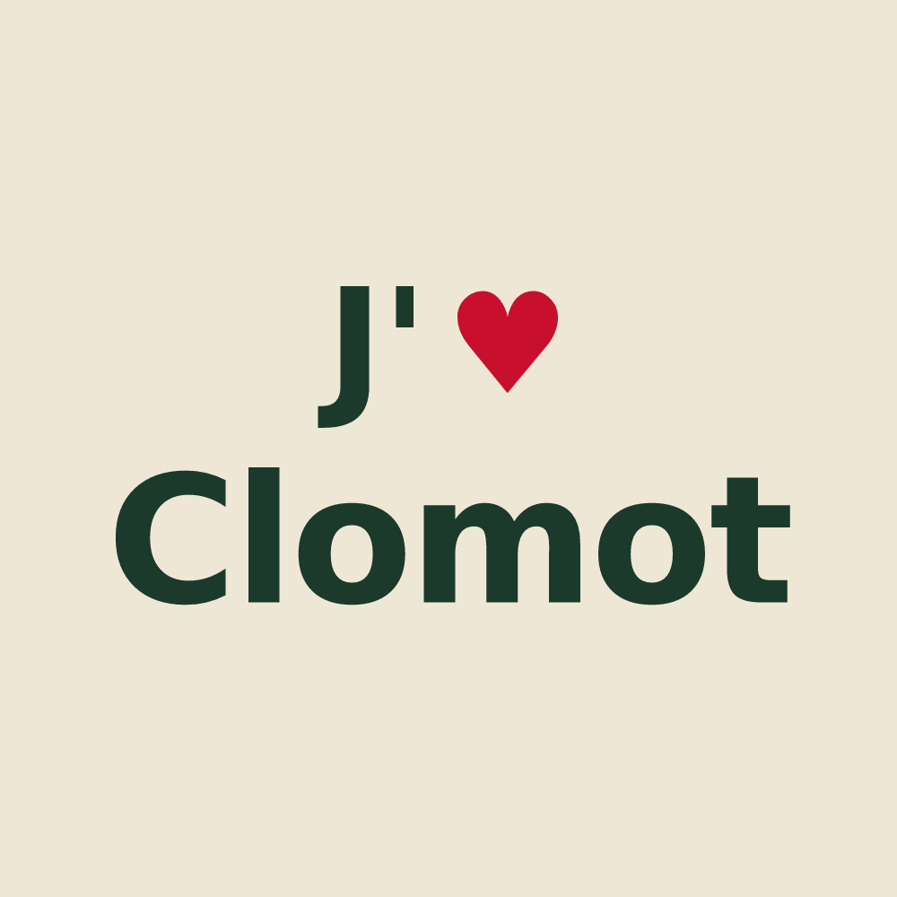 Tote bag personnalisé Clomot — design J'aime Clomot