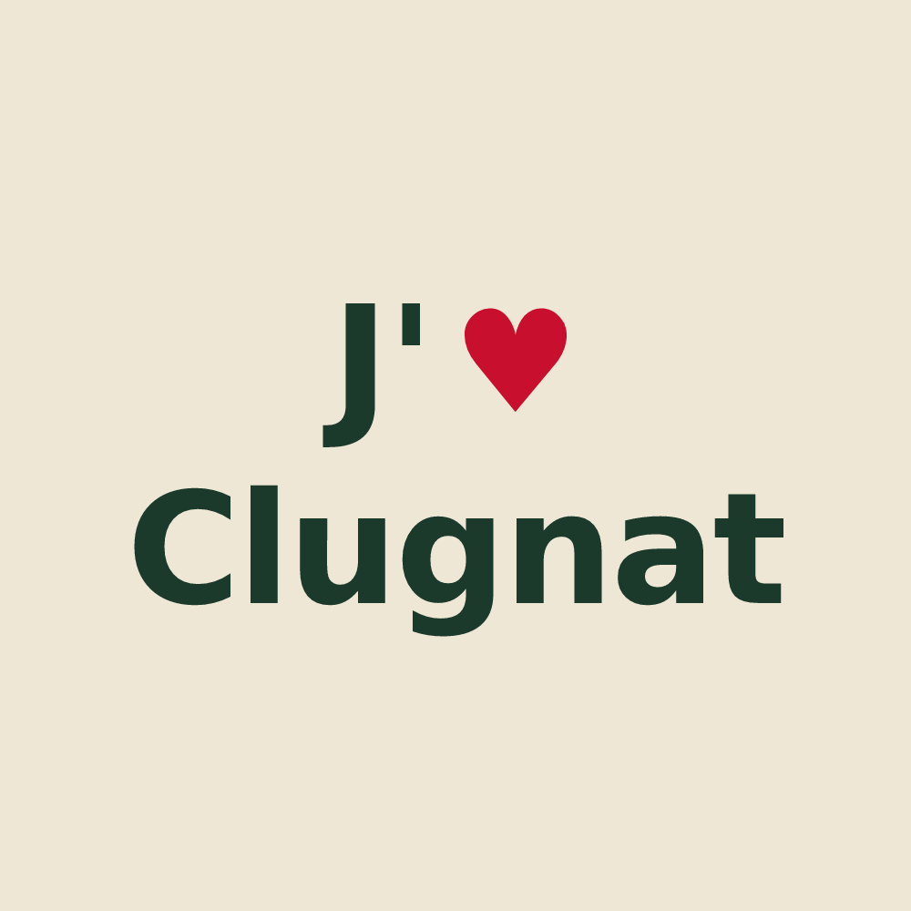 Tote bag personnalisé Clugnat — design J'aime Clugnat