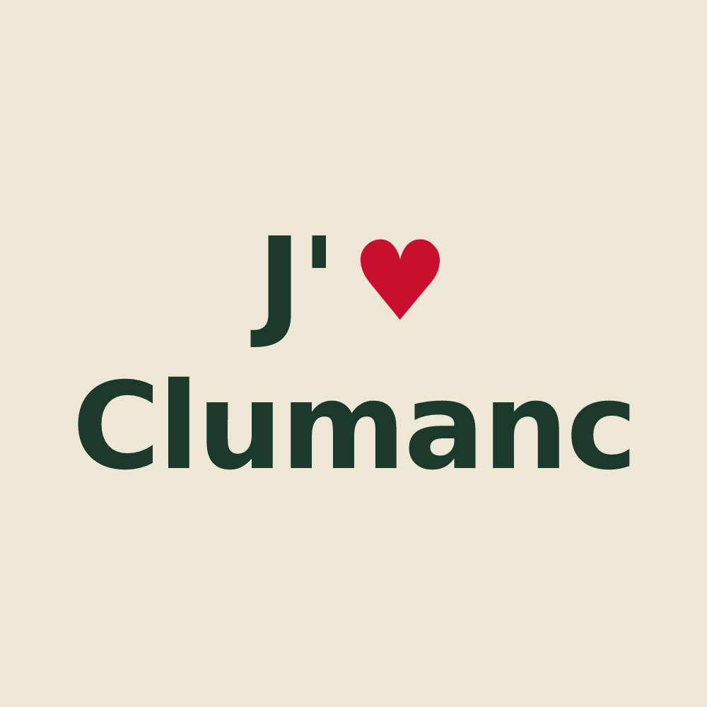 Tote bag personnalisé Clumanc — design J'aime Clumanc