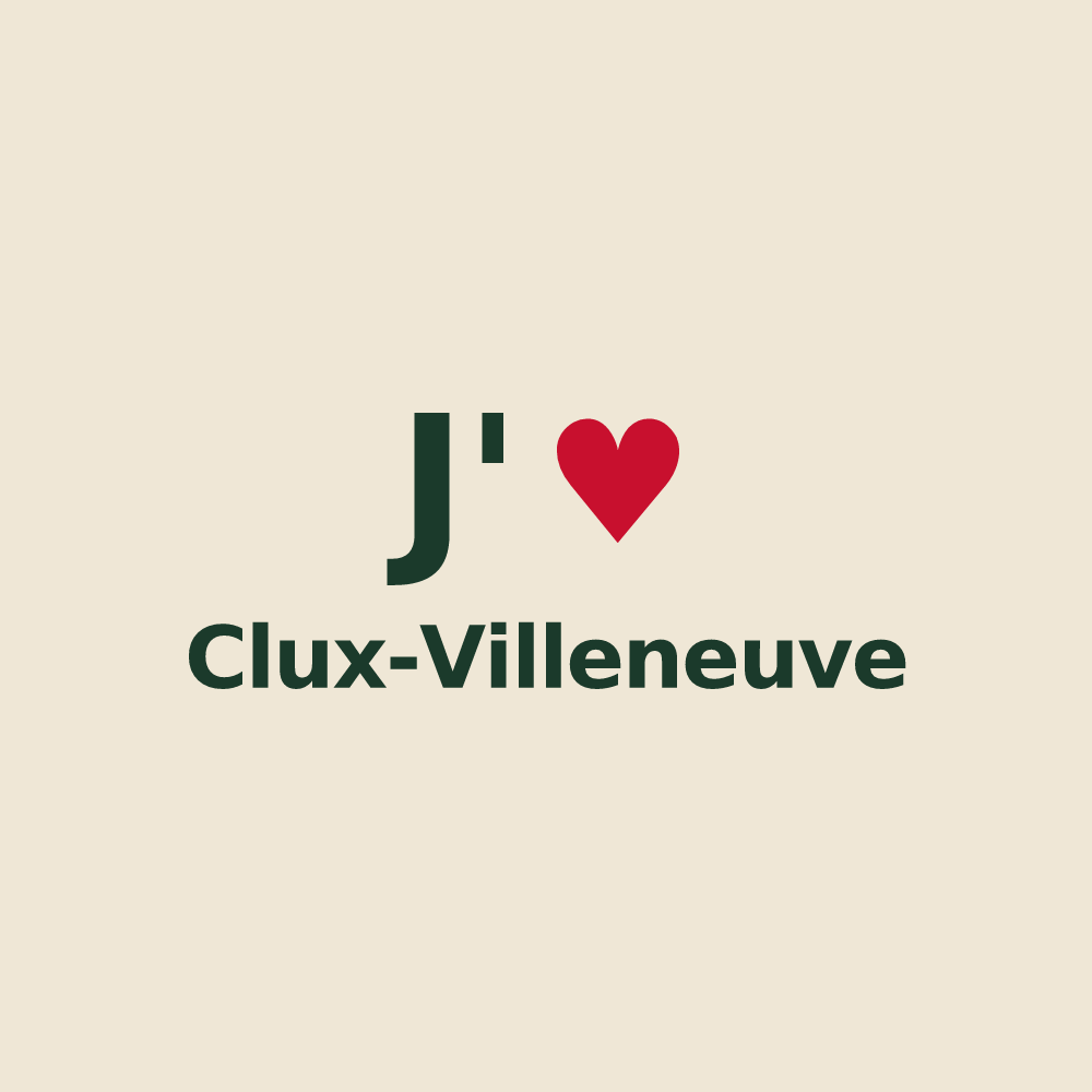 Tote bag personnalisé Clux-Villeneuve — design J'aime Clux-Villeneuve