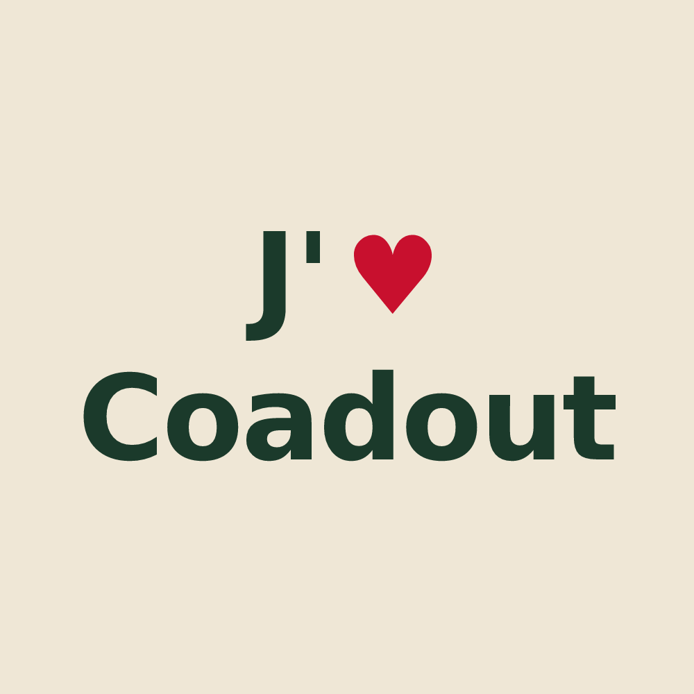 Tote bag personnalisé Coadout — design J'aime Coadout