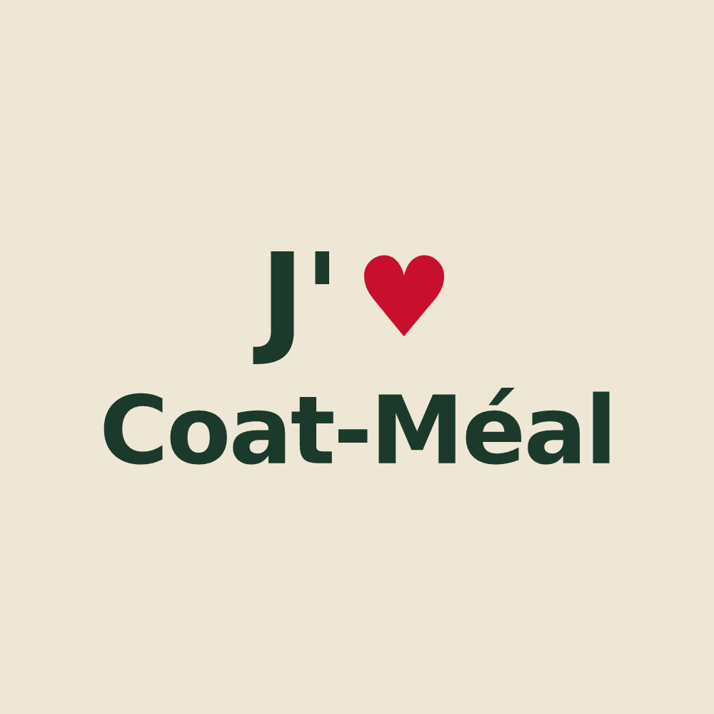 Tote bag personnalisé Coat-Méal — design J'aime Coat-Méal