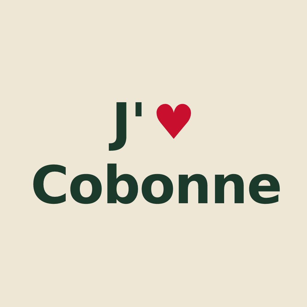 Tote bag personnalisé Cobonne — design J'aime Cobonne