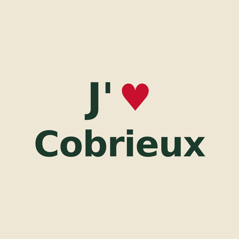 Tote bag personnalisé Cobrieux — design J'aime Cobrieux
