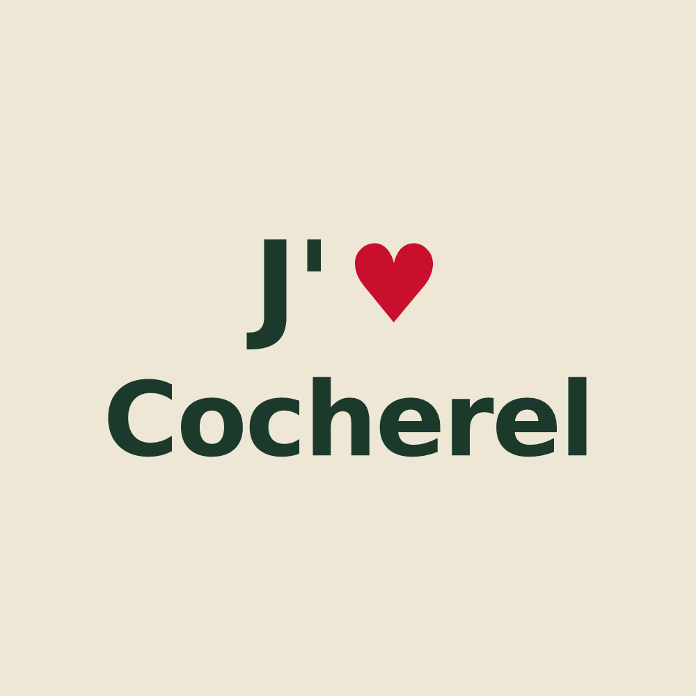 Tote bag personnalisé Cocherel — design J'aime Cocherel
