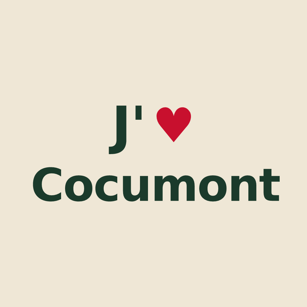 Tote bag personnalisé Cocumont — design « J'aime Cocumont » imprimé sur le tote bag