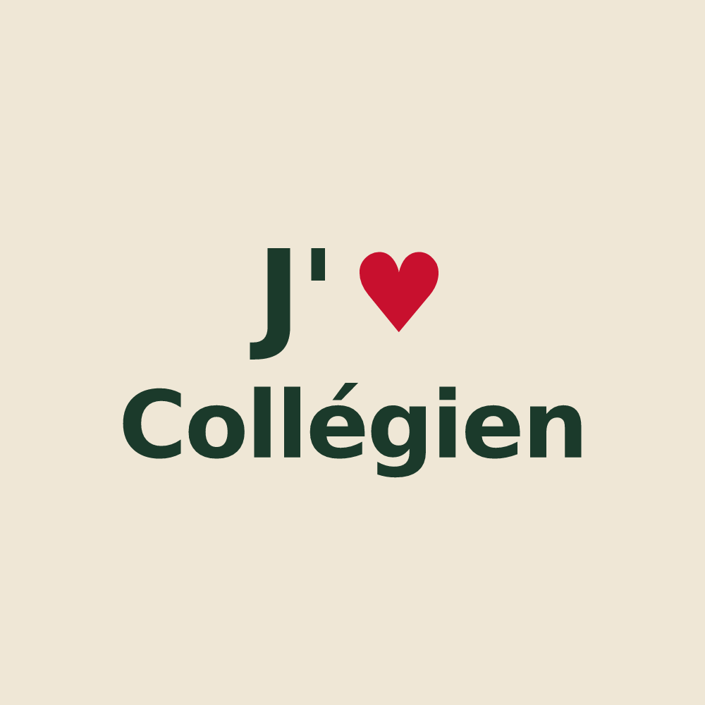 Tote bag personnalisé Collégien — design J'aime Collégien