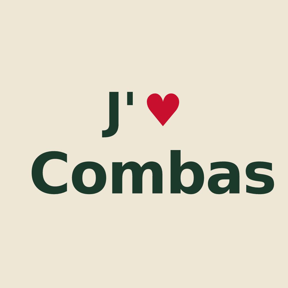 Tote bag personnalisé Combas — design J'aime Combas