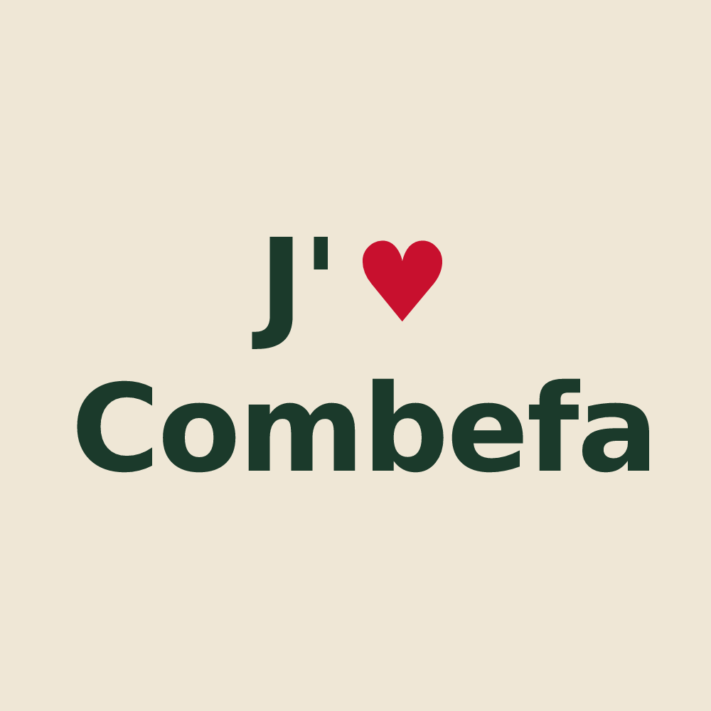 Tote bag personnalisé Combefa — design J'aime Combefa