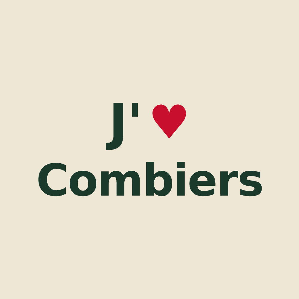 Tote bag personnalisé Combiers — design J'aime Combiers
