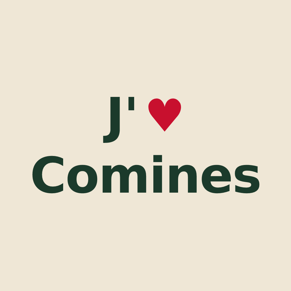 Tote bag personnalisé Comines — design J'aime Comines