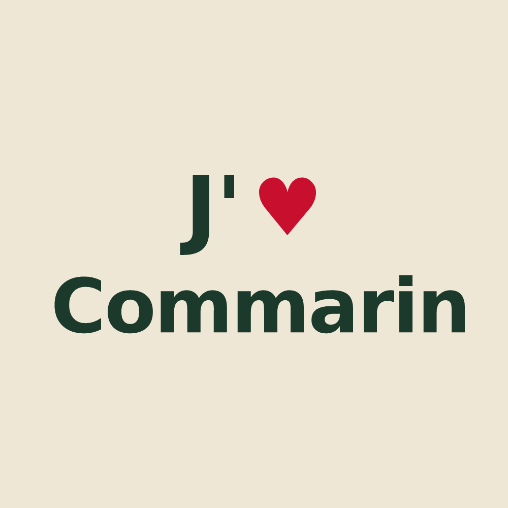 Tote bag personnalisé Commarin — design J'aime Commarin