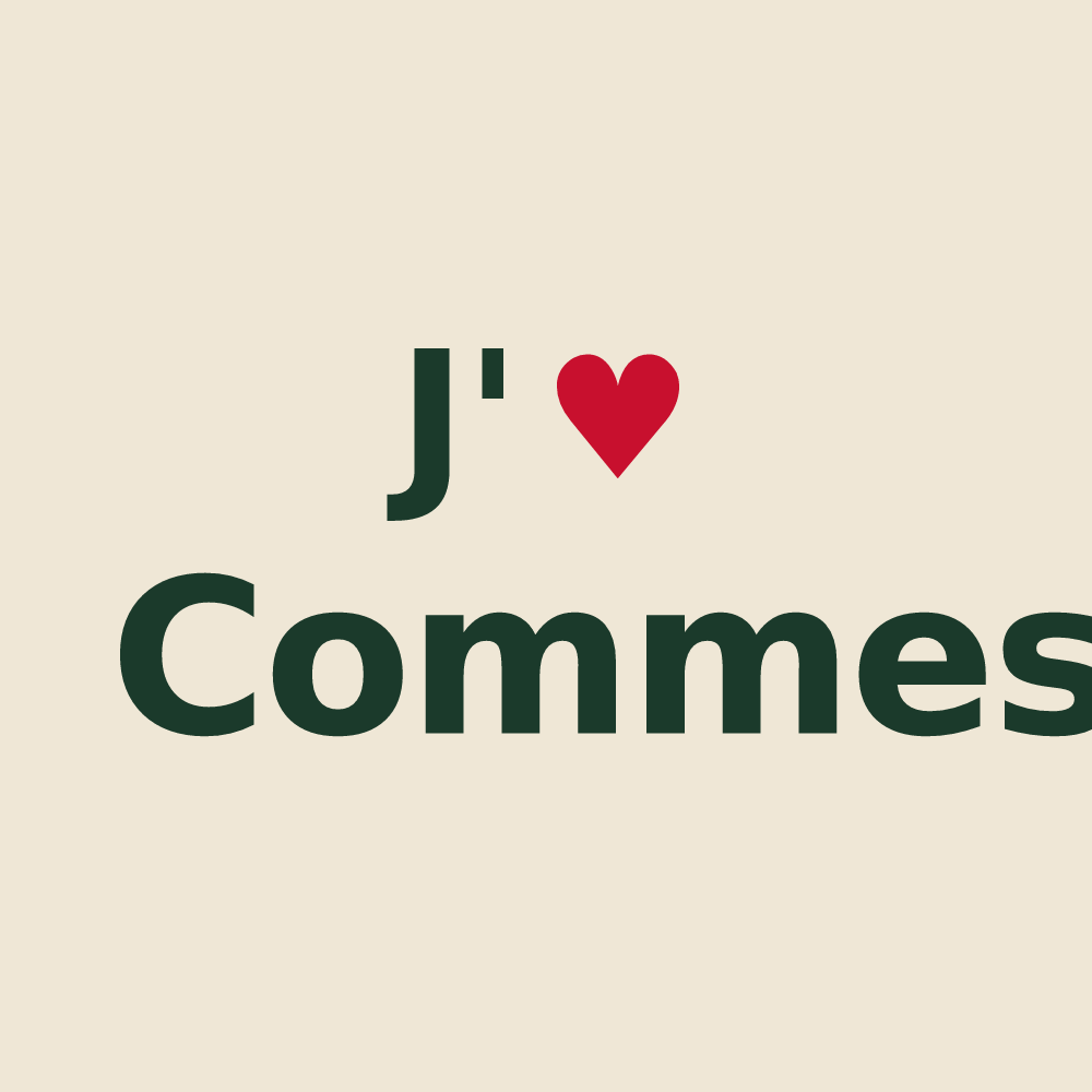 Tote bag personnalisé Commes — design J'aime Commes