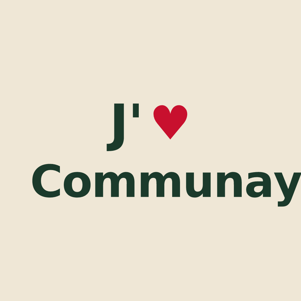 Tote bag personnalisé Communay — design « J'aime Communay » imprimé sur le tote bag
