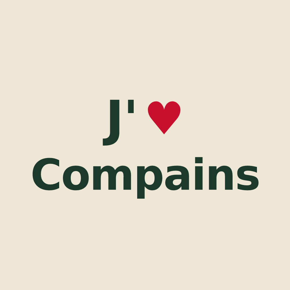 Tote bag personnalisé Compains — design J'aime Compains