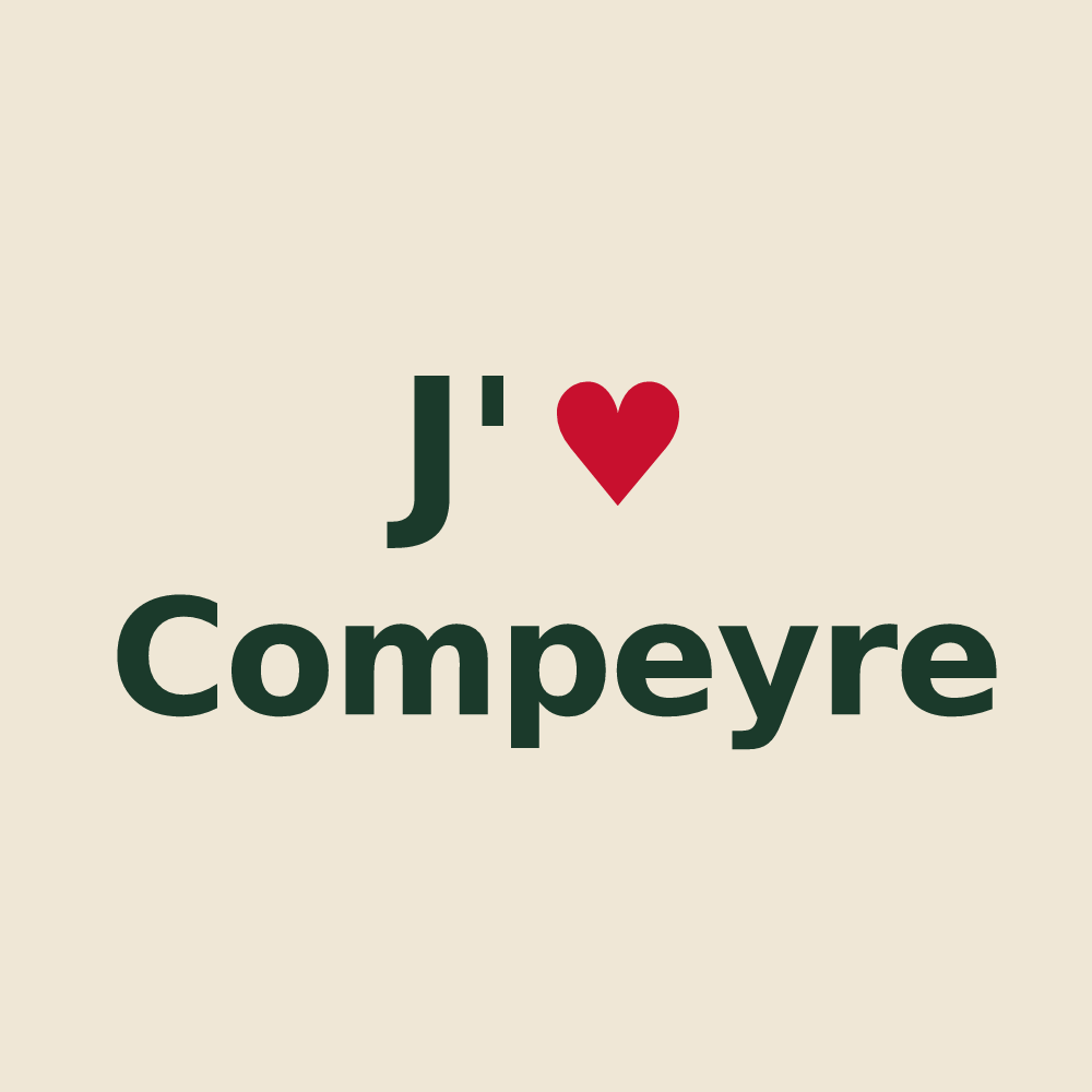 Tote bag personnalisé Compeyre — design J'aime Compeyre