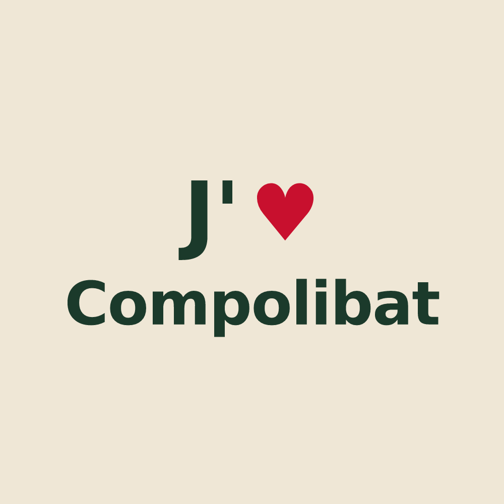 Tote bag personnalisé Compolibat — design J'aime Compolibat
