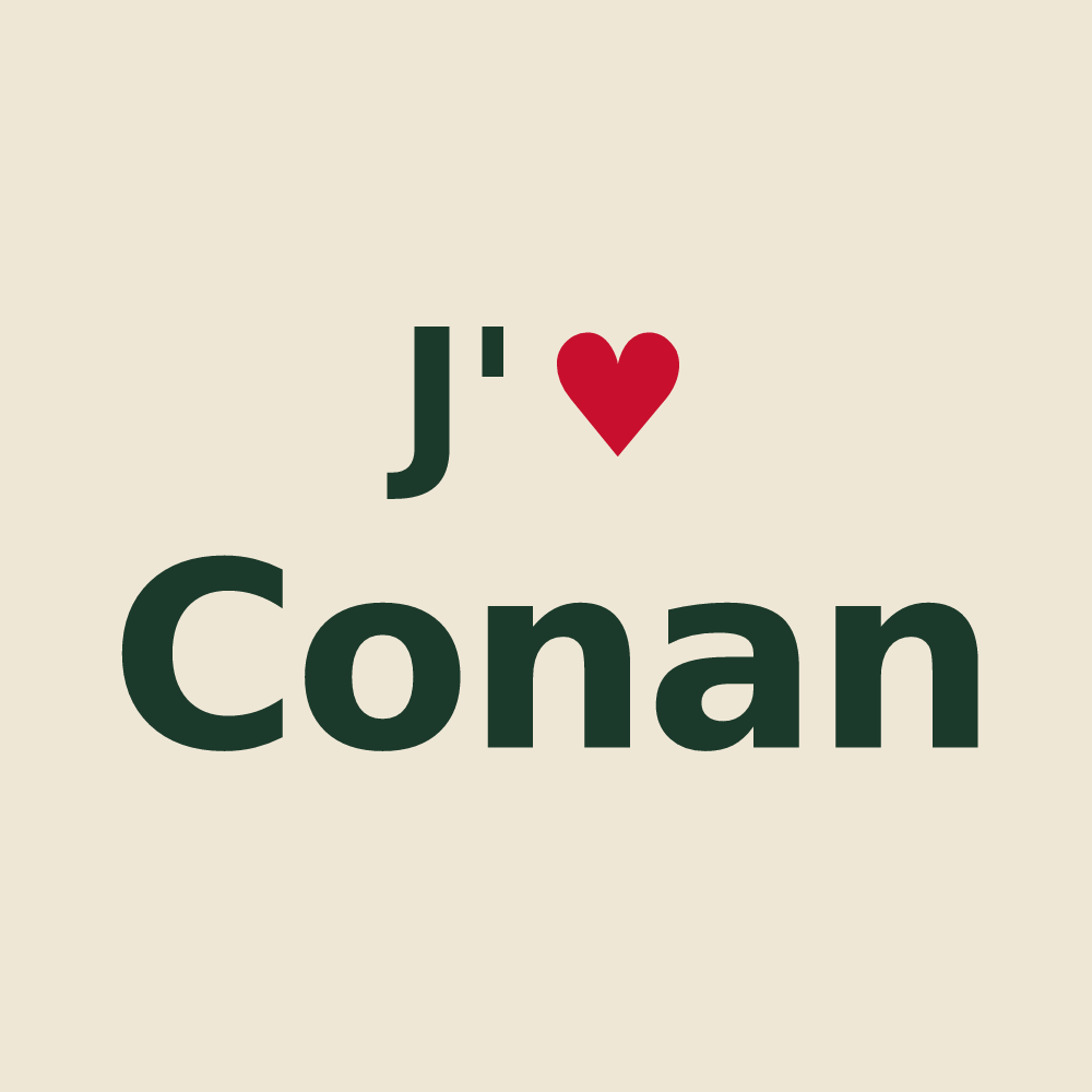 Tote bag personnalisé Conan — design J'aime Conan