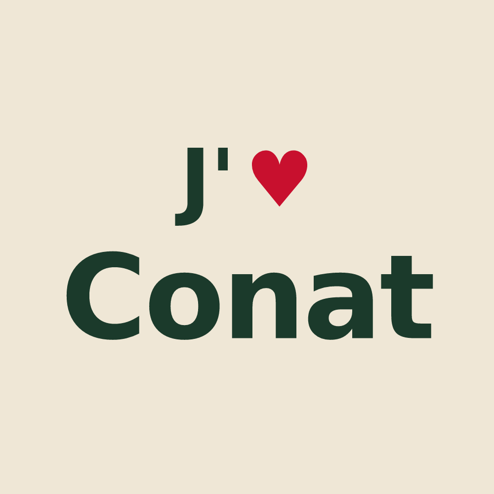 Tote bag personnalisé Conat — design « J'aime Conat » imprimé sur le tote bag