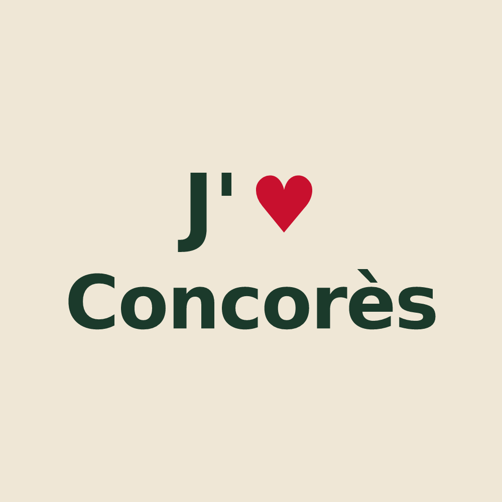 Tote bag personnalisé Concorès — design J'aime Concorès