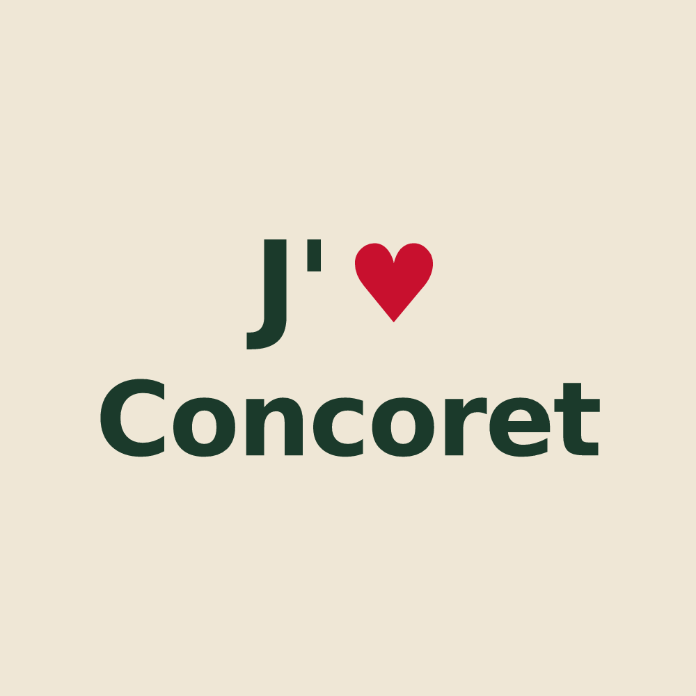 Tote bag personnalisé Concoret — design J'aime Concoret