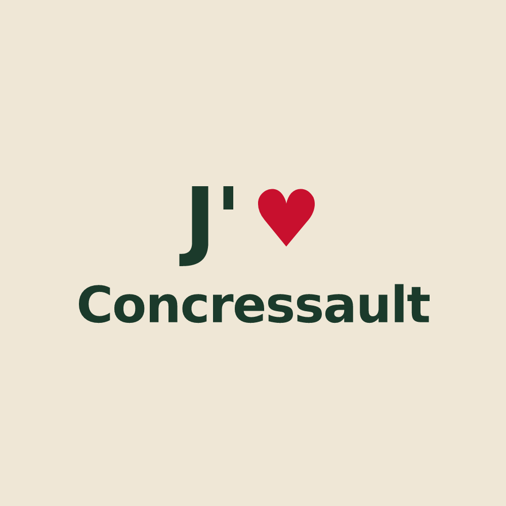 Tote bag personnalisé Concressault — design J'aime Concressault