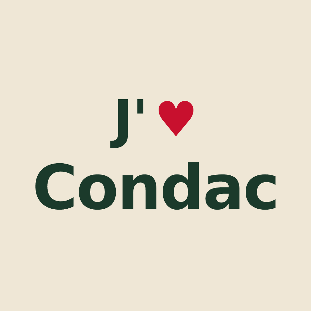 Tote bag personnalisé Condac — design J'aime Condac