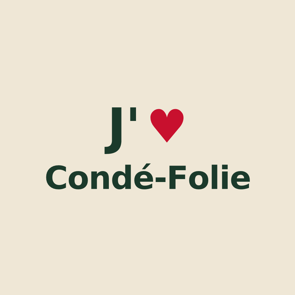 Tote bag personnalisé Condé-Folie — design J'aime Condé-Folie