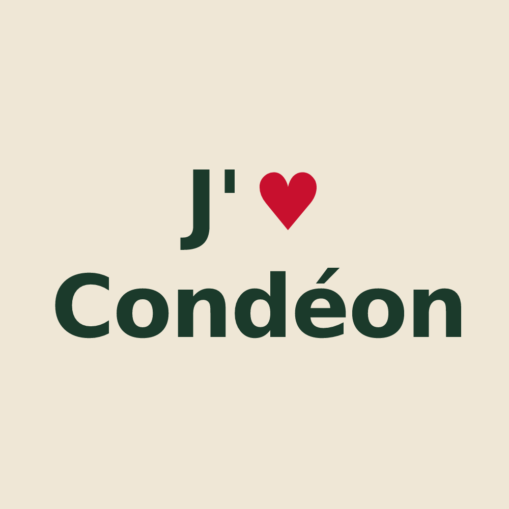 Tote bag personnalisé Condéon — design J'aime Condéon