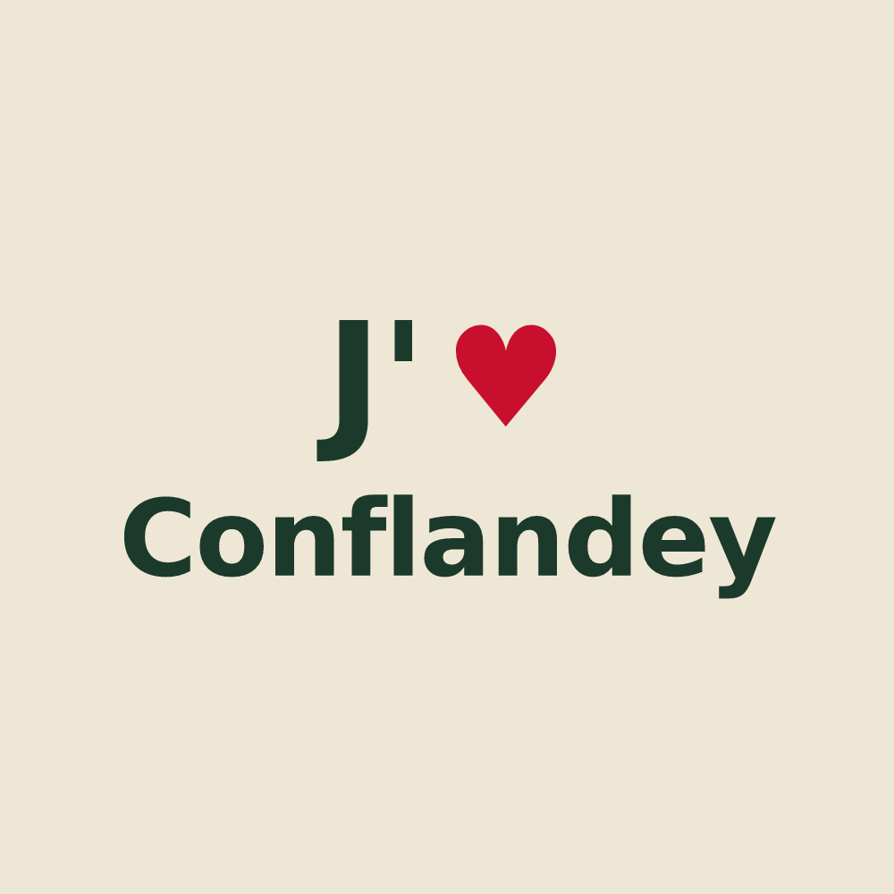 Tote bag personnalisé Conflandey — design J'aime Conflandey