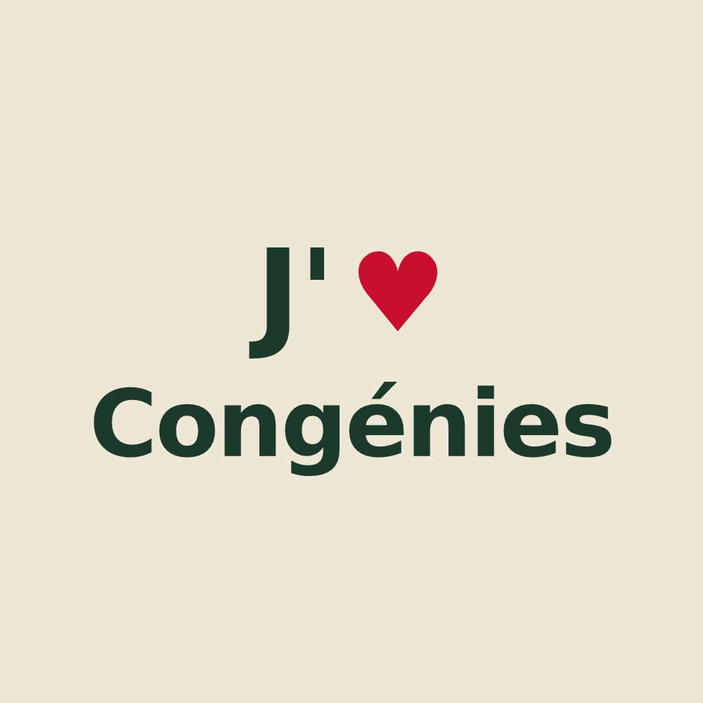 Tote bag personnalisé Congénies — design J'aime Congénies