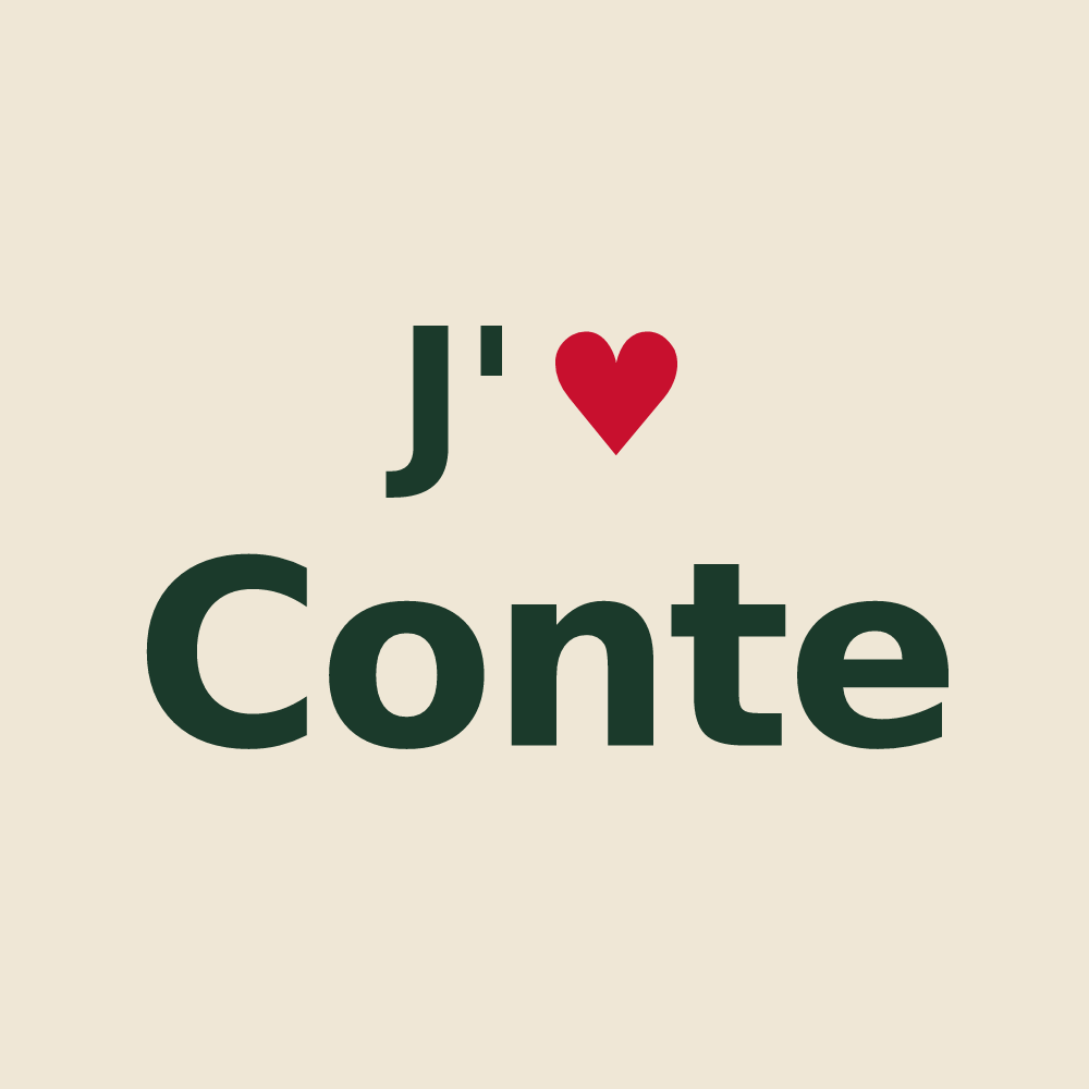 Tote bag personnalisé Conte — design J'aime Conte